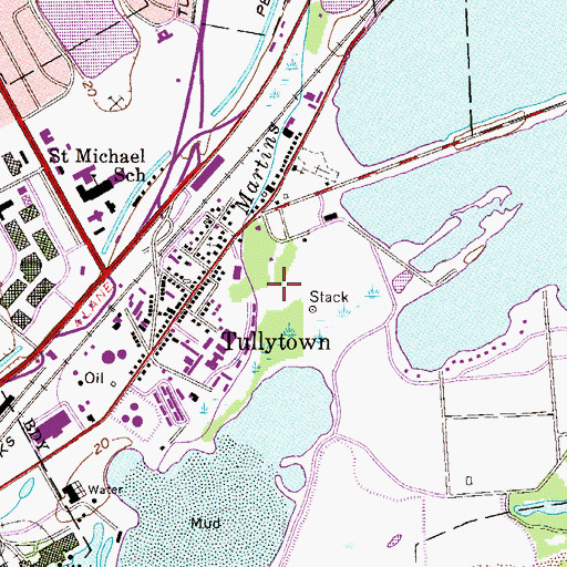 Topographic Map of Borough of Tullytown, PA