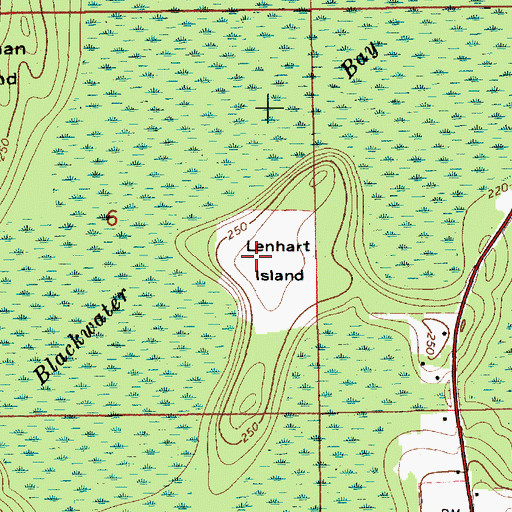 Topographic Map of Lenhart Island, AL