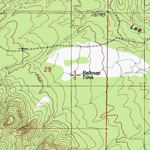 Topographic Map of Belknap Tank, AZ