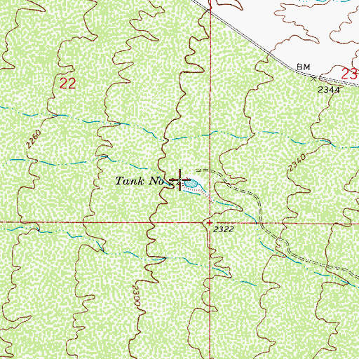 Topographic Map of Tank Number Twentytwo, AZ