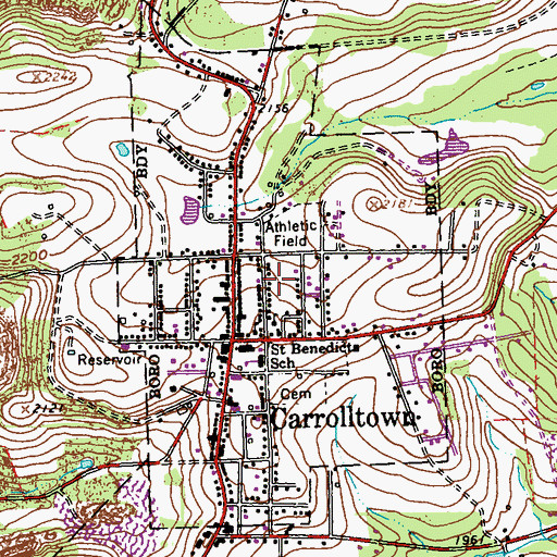Topographic Map of Borough of Carrolltown, PA