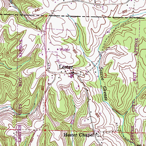 Topographic Map of Lester, AL