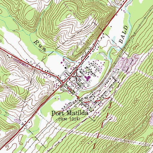Topographic Map of Borough of Port Matilda, PA