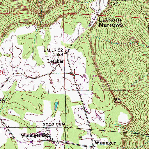 Topographic Map of Letcher, AL