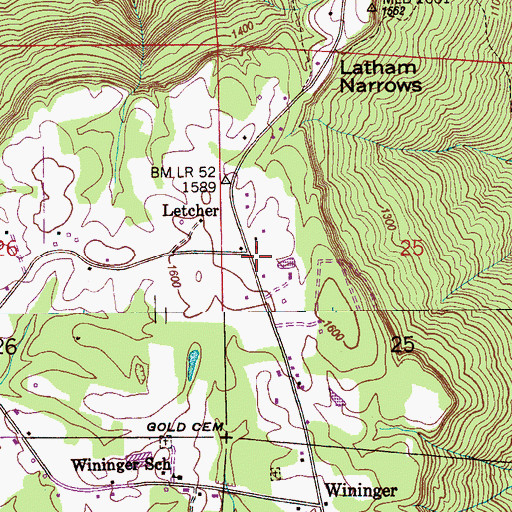 Topographic Map of Letcher, AL