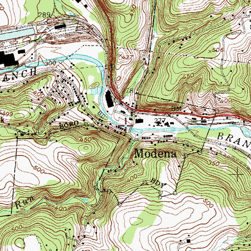 Topographic Map of Borough of Modena, PA