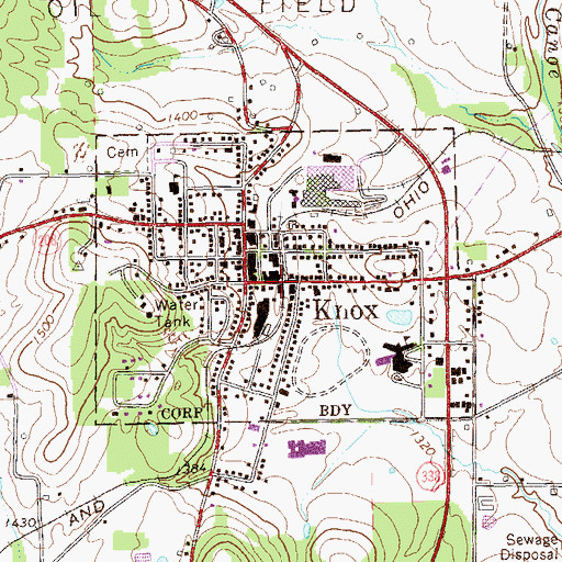 Topographic Map of Borough of Knox, PA