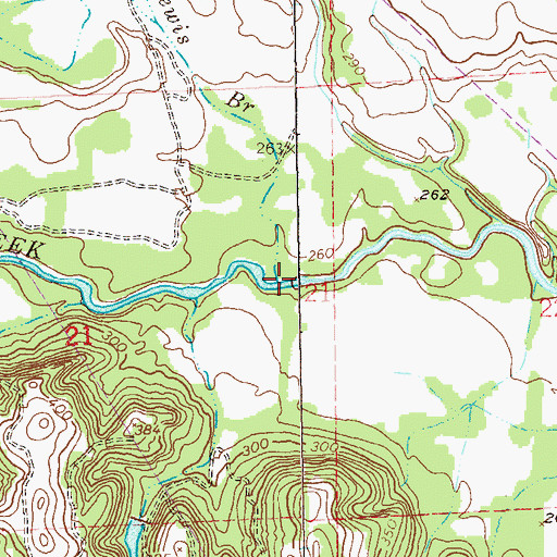 Topographic Map of Lewis Branch, AL