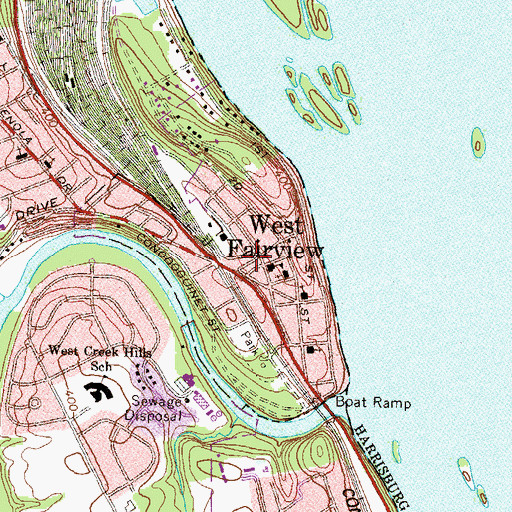 Topographic Map of Borough of West Fairview (historical), PA