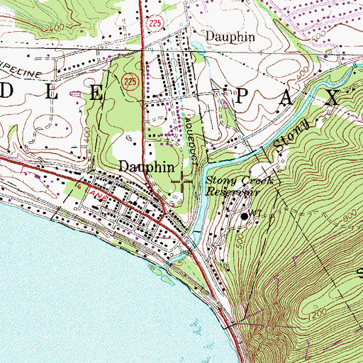Topographic Map of Borough of Dauphin, PA