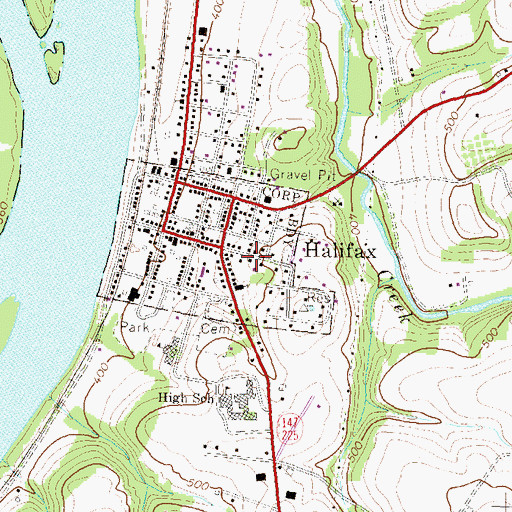 Topographic Map of Borough of Halifax, PA