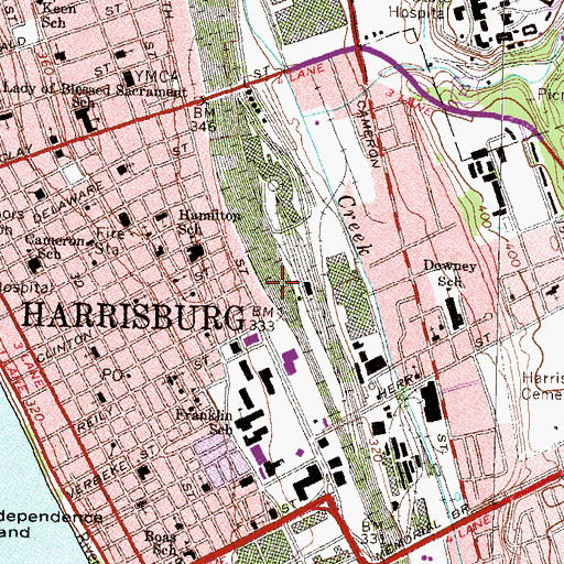 Topographic Map of City of Harrisburg, PA