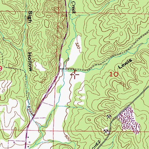 Topographic Map of Lewis Hollow, AL