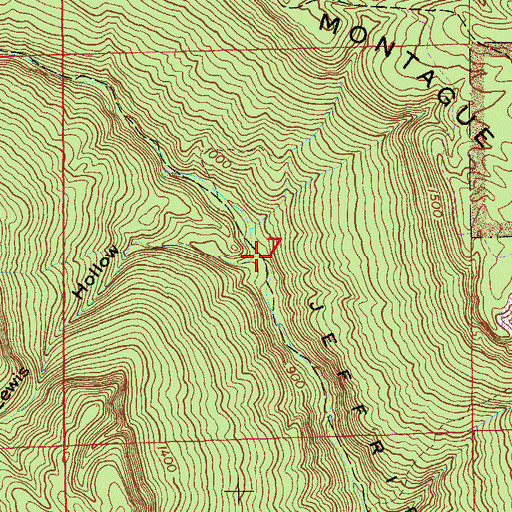 Topographic Map of Lewis Hollow, AL