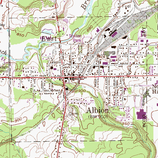 Topographic Map of Borough of Albion, PA