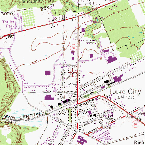 Topographic Map of Borough of Lake City, PA
