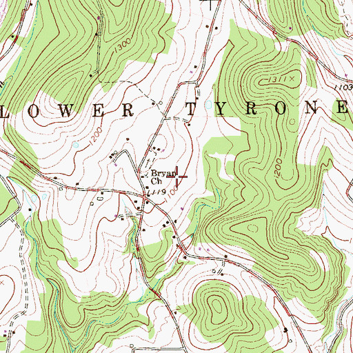 Topographic Map of Township of Lower Tyrone, PA