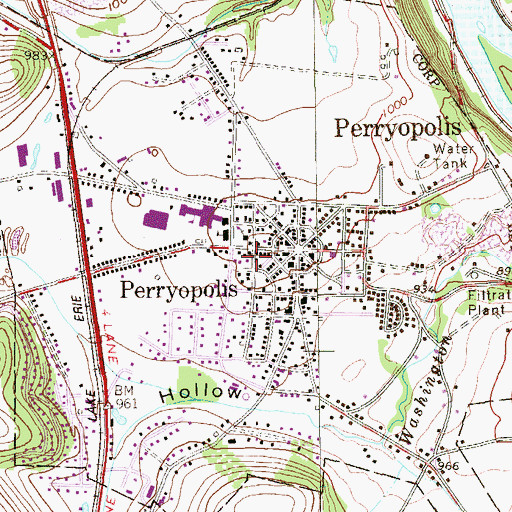 Topographic Map of Borough of Perryopolis, PA