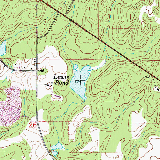 Topographic Map of Lewis Pond, AL
