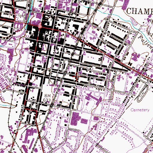 Topographic Map of Borough of Chambersburg, PA