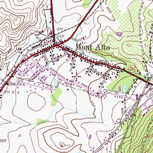 Topographic Map of Borough of Mont Alto, PA