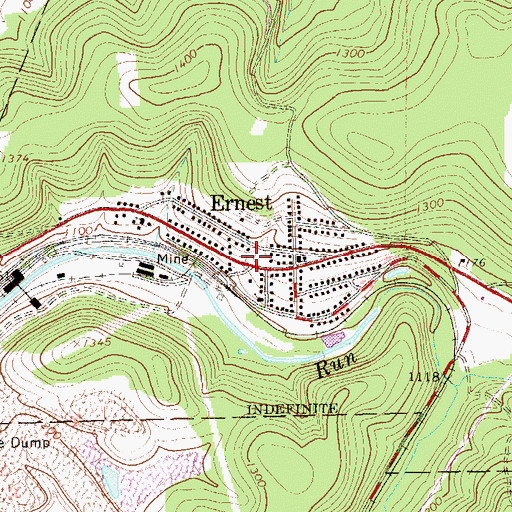 Topographic Map of Borough of Ernest, PA