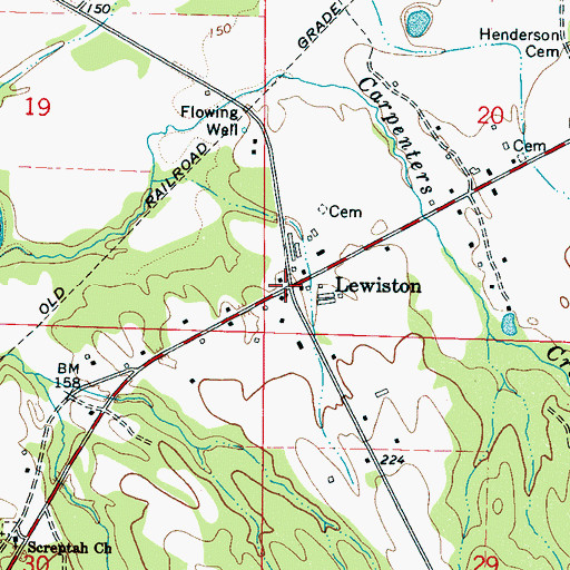 Topographic Map of Lewiston, AL
