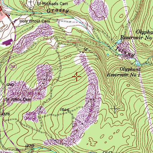 Topographic Map of Borough of Jessup, PA