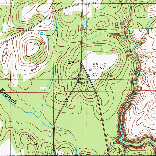 Topographic Map of Liberty Cemetery, AL