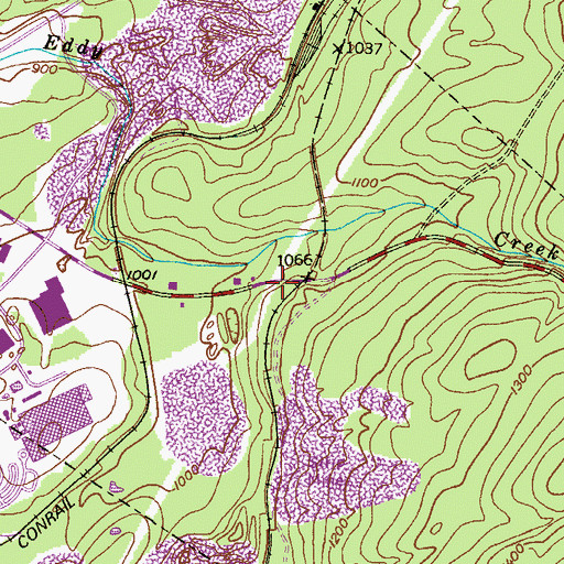 Topographic Map of Borough of Throop, PA