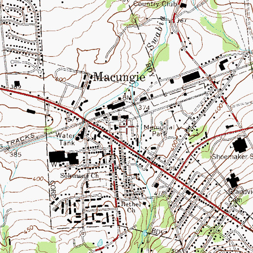 Topographic Map of Borough of Macungie, PA