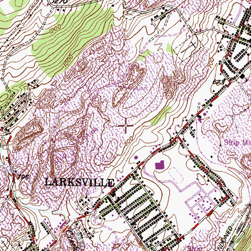 Topographic Map of Borough of Larksville, PA