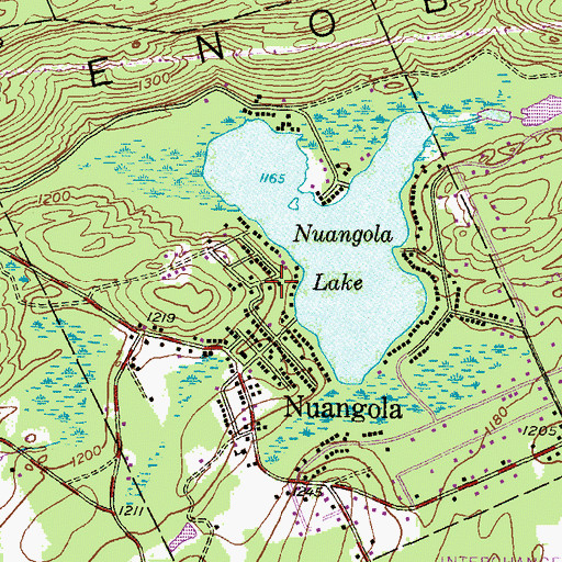 Topographic Map of Borough of Nuangola, PA