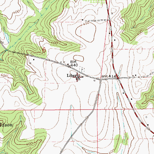 Topographic Map of Liberty Church, AL