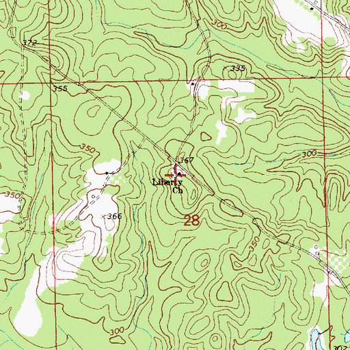Topographic Map of Liberty Church, AL