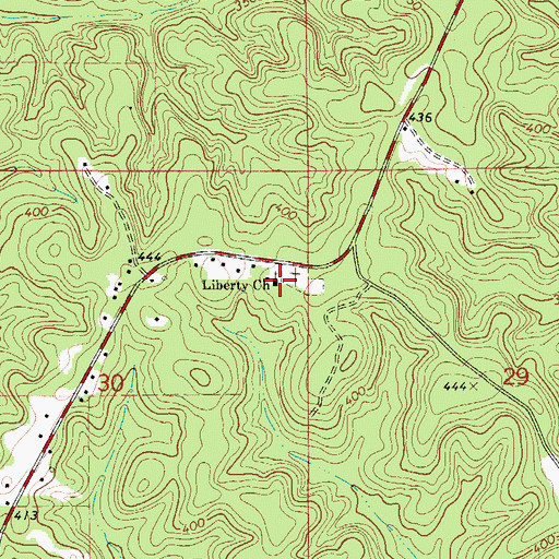 Topographic Map of Liberty Church, AL