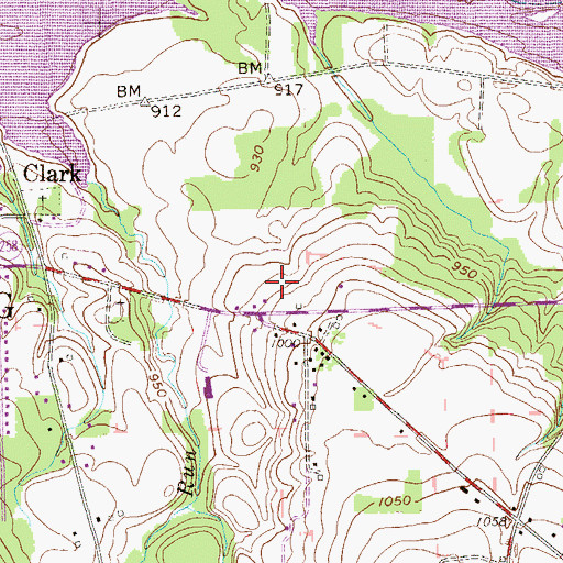 Topographic Map of Borough of Clark, PA