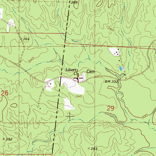 Topographic Map of Liberty Church, AL