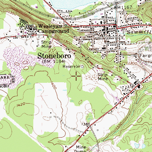 Topographic Map of Borough of Stoneboro, PA