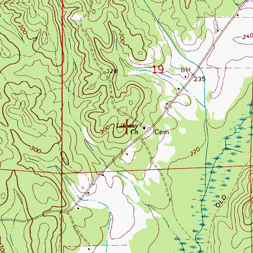 Topographic Map of Liberty Church, AL
