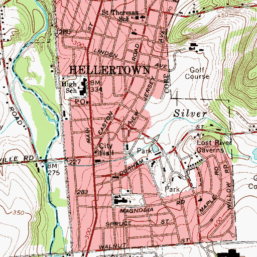 Topographic Map of Borough of Hellertown, PA