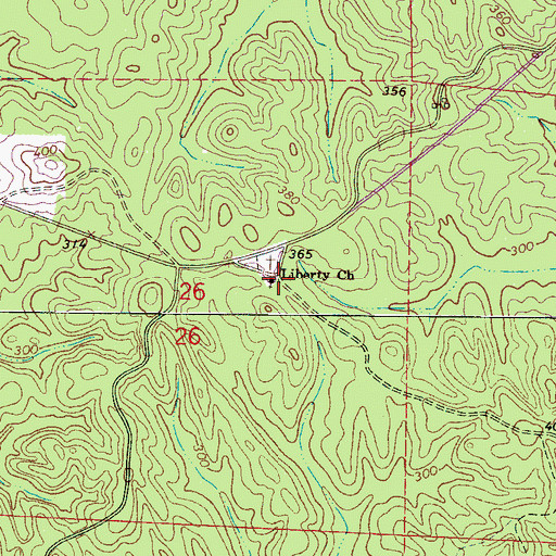Topographic Map of Liberty Church, AL