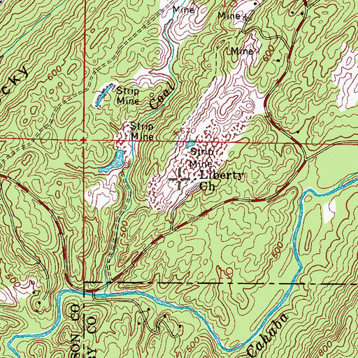 Topographic Map of Liberty Church, AL