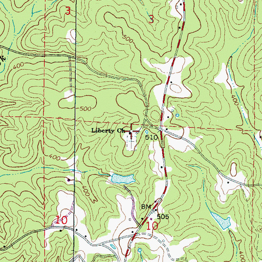 Topographic Map of Liberty Church, AL
