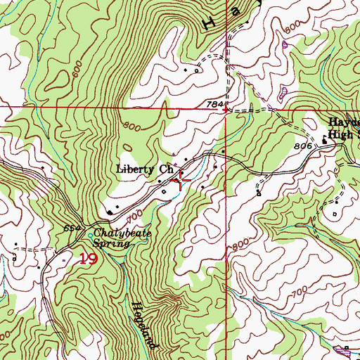 Topographic Map of Liberty Church, AL