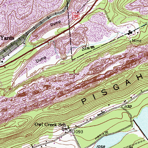 Topographic Map of Borough of Tamaqua, PA