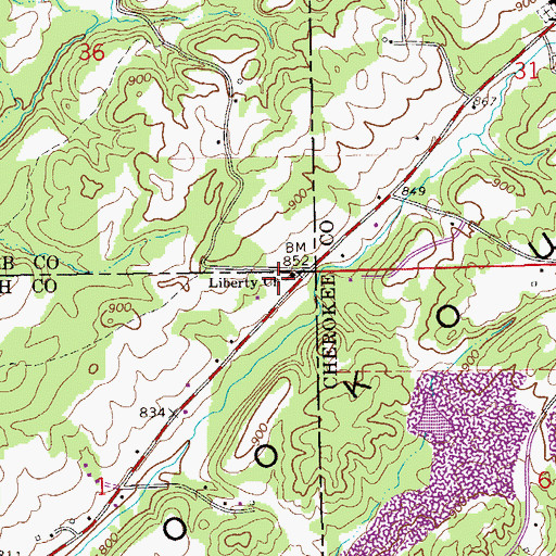 Topographic Map of Liberty Church of Christ, AL