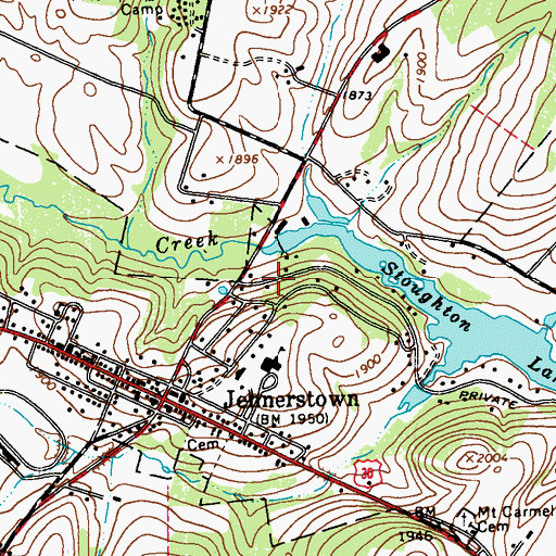 Topographic Map of Borough of Jennerstown, PA