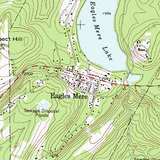 Topographic Map of Borough of Eagles Mere, PA