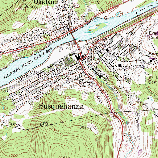 Topographic Map of Borough of Susquehanna Depot, PA